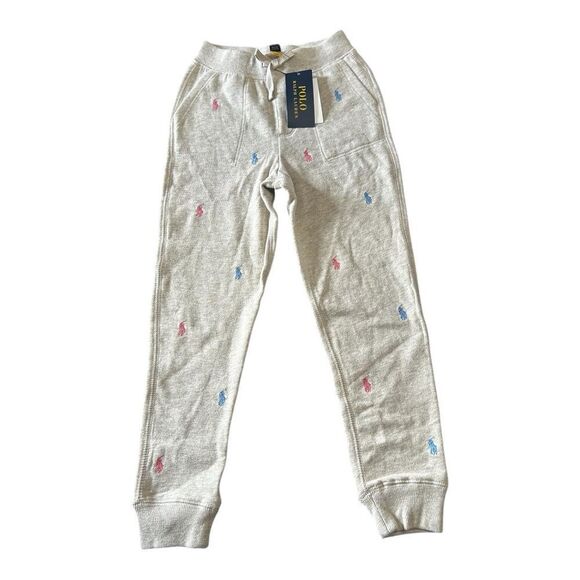 Polo RALPH LAUREN Beige JOGGERS All Over Pony SWEATPANTS - Picture 1 of 5